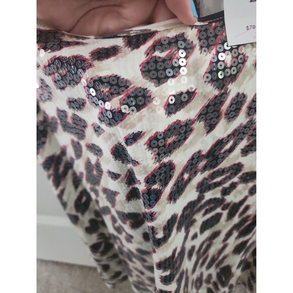 Chico's Animal Bling Sequin Tank Top Leopard-Print Size 2 US 12 NWT - Picture 4 of 6